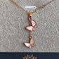 18K Rose Gold Plated Love Butterflies Anti Tarnish Pendant Necklace Rose Gold RGCP141