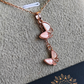 18K Rose Gold Plated Love Butterflies Anti Tarnish Pendant Necklace Rose Gold RGCP141