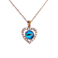 Evil Eye Heart 18K Rose Gold Plated Anti Tarnish Chain Pendant Necklace Set RGCP142