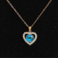 Evil Eye Heart 18K Rose Gold Plated Anti Tarnish Chain Pendant Necklace Set RGCP142