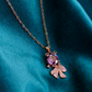 18K Rose Gold Plated Stainless Steel Purple Doll Chain Anti Tarnish Pendant RGCP145