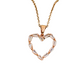 White Crystal Heart Anti Tarnish Pendant Necklace Rose Gold RGCP146