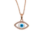 Anti Tarnish Blue Eye 18K Rose Gold Plated Chain Pendant Necklace RGCP 147