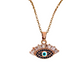 18K Rose Gold Plated Anti Tarnish Evil Eye Chain Pendant Necklace RGCP148