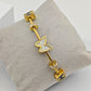 Elegant 18K Gold Plated Anti-Tarnish Bangle with Crystal-Embellished Design RGB253