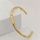 Minimalist 18K Gold Plated Anti-Tarnish Bamboo Design Bangle Bracelet RGB270