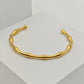 Minimalist 18K Gold Plated Anti-Tarnish Bamboo Design Bangle Bracelet RGB270