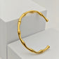 Minimalist 18K Gold Plated Anti-Tarnish Bamboo Design Bangle Bracelet RGB270