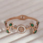 18K Rose Gold Twisted Leaves Openable Bangle for Women – Anti-Tarnish | 777 Luck, 17 Prosperity