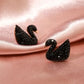 Black Swan Stud Earrings for Women | Shining Crystal Swan Earrings | Anti - Tarnish Party Wear Studs - The Soul Jewellery