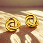 Classic 18K Gold Plated Knot Stud Earrings – Elegant Style