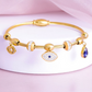 Luxury 22K Gold-Plated Evil Eye Charm Bracelet – Anti-Tarnish Stainless Steel Bangle with CZ Accents RGB430