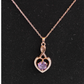 Purple Heart Anti Tarnish 18K Rose Gold Plated Stainless Steel Chain Pendant Set RGCP133