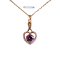 Purple Heart Anti Tarnish 18K Rose Gold Plated Stainless Steel Chain Pendant Set RGCP133