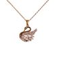 Anti Tarnish Swan Pendant Necklace Rose Gold Stainless Steel RGCP134