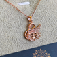 Anti Tarnish Swan Pendant Necklace Rose Gold Stainless Steel RGCP134