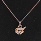 Anti Tarnish Swan Pendant Necklace Rose Gold Stainless Steel RGCP134