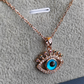 Anti Tarnish Evil Eye Pendant Necklace Rose Gold Stainless Steel RGCP135