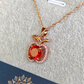 Rose Gold Plated Anti Tarnish Red Apple Anti Tarnish Pendant Necklace RGCP138