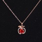 Rose Gold Plated Anti Tarnish Red Apple Anti Tarnish Pendant Necklace RGCP138