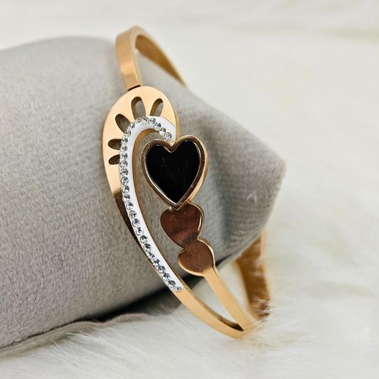 Hearts For You Rose Gold Anti Tarnish Openable Bangle RGB144