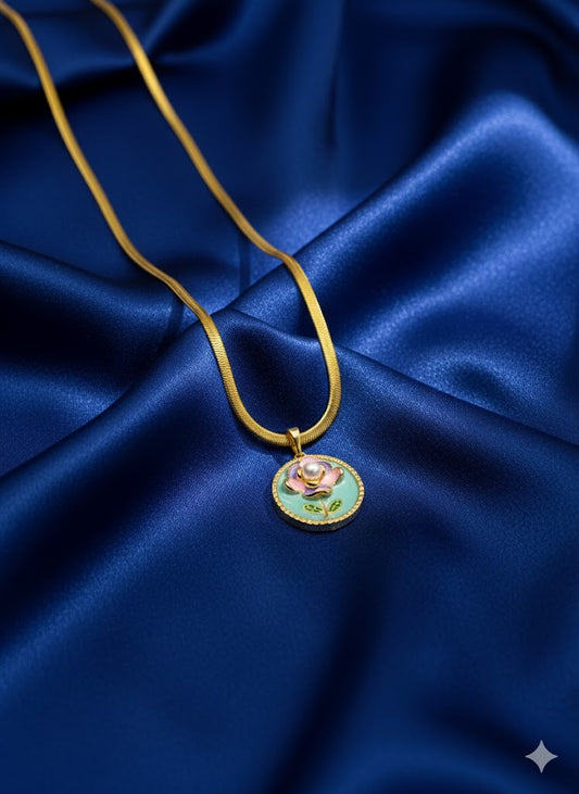 Lucky Blossom 6-Energy Anti-Tarnish Pearl Flower Pendant | Premium Gold Chain for Everyday Elegance