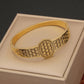 Vintage-Inspired 18K Gold Plated Filigree Bangle – Retro Elegant Anti-Tarnish Bracelet RGB412