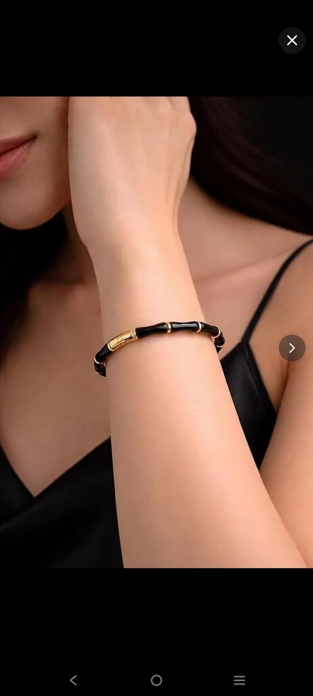 Black & Gold Bamboo Link Stainless Steel Bracelet for Women | Anti-Tarnish Everyday Bracelet - Soul Jewellery