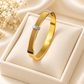 Men’s Gold Mesh Stainless Steel Bracelet – Dual-Tone Minimalist Bangle for Wrist Sizes 2.4 to 2.10