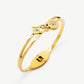 Luxury 18K Gold Plated Anti-Tarnish White Floral Shell Bangle – Elegant Dual Design for Women  RGB479
