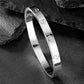 Unisex Silver Kada Bracelet with Cartier Engraving – Stylish Zircon Gemstone Bangle for Men & Women RGB471