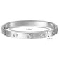 Unisex Silver Kada Bracelet with Cartier Engraving – Stylish Zircon Gemstone Bangle for Men & Women RGB471