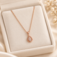 Rose Gold-Tone Stainless Steel Teardrop Crystal Pendant Necklace for Women | Minimal Necklace - Soul Jewellery