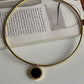 Luxury 18K Gold Plated Anti-Tarnish Choker Necklace with Minimalist Black Enamel Pendant – Elegant Daily Wear