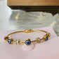 18K Gold Plated Evil Eye Bracelet – Waterproof, Anti-Tarnish Protection Charm for Daily Wear RGB478