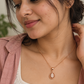 Rose Gold-Tone Stainless Steel Teardrop Crystal Pendant Necklace for Women | Minimal Necklace - Soul Jewellery