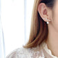 Gold-Tone Pearl & Crystal Bar Stud Earrings for Women – Minimal Geometric Demi Fine Earrings