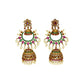 Premium Antique Gold Plated Karabi Jhumka Earrings with Flower Design - The Soul Jewellery