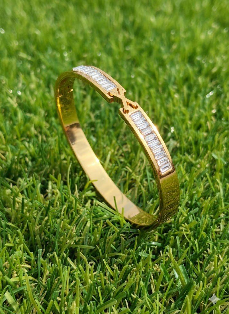 AURÉLIA AMORE LUXE 6™ Celeste Link CZ Radiance Demi fine Kada Bracelet for Women - The Soul Jewellery