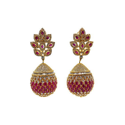 Lunabella Yellow Gold Plated CZ Studded Earring - The Soul Jewellery