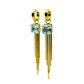 Elegant Tassel Drop Earrings with Aquamarine Square Gem – 18K Gold Plated, Anti - Tarnish Finish ATER302 - The Soul Jewellery