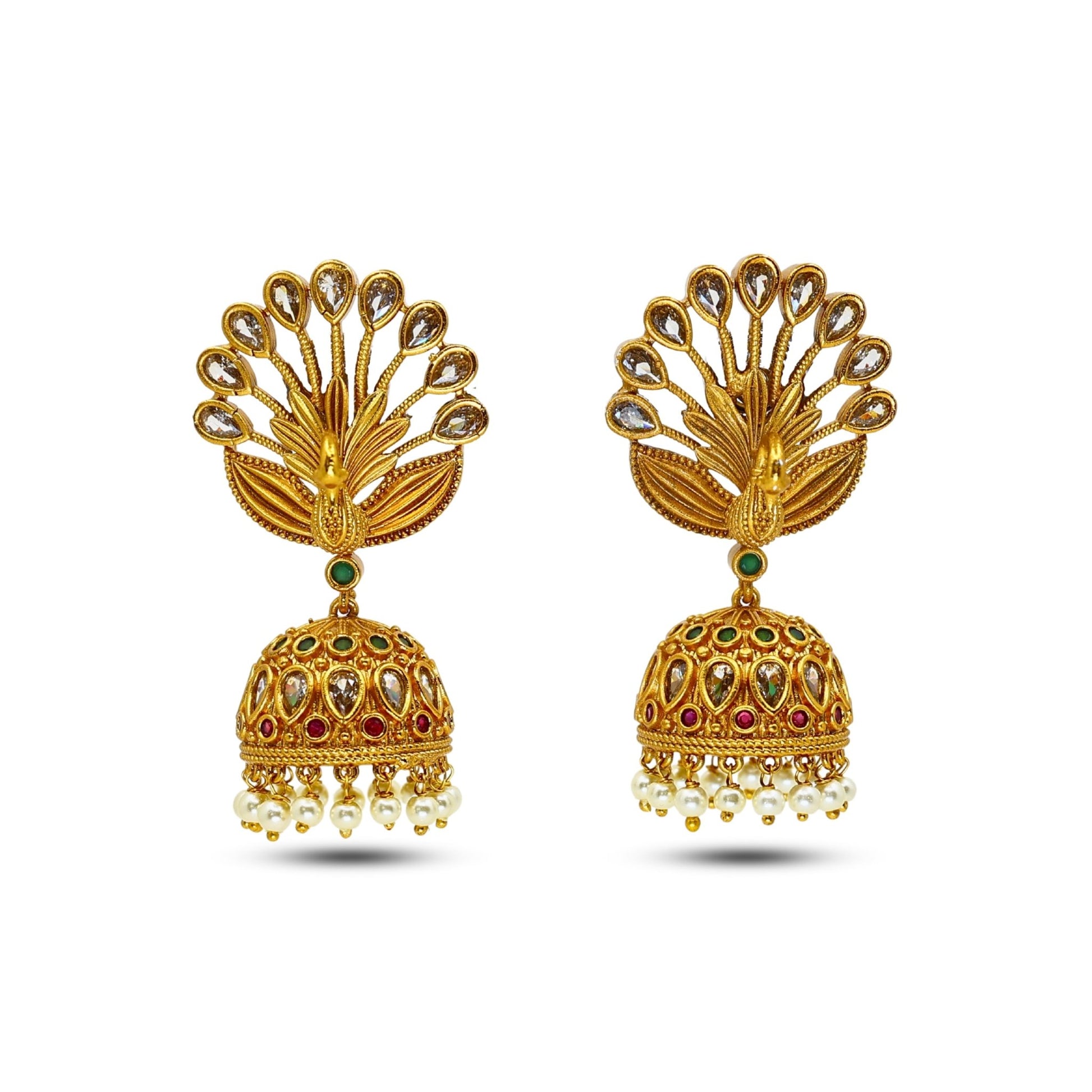 Latika 24K Gold Plated Jhumka Earring MGEJ110 - The Soul Jewellery