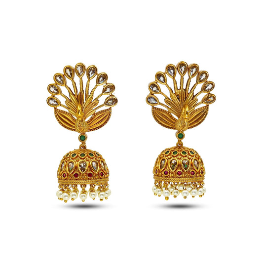 Latika 24K Gold Plated Jhumka Earring MGEJ110 - The Soul Jewellery