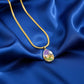 Aura 108 Pearl Bloom Anti - Tarnish Enamel Pendant – Gold Chain Necklace for Feminine Charm - The Soul Jewellery
