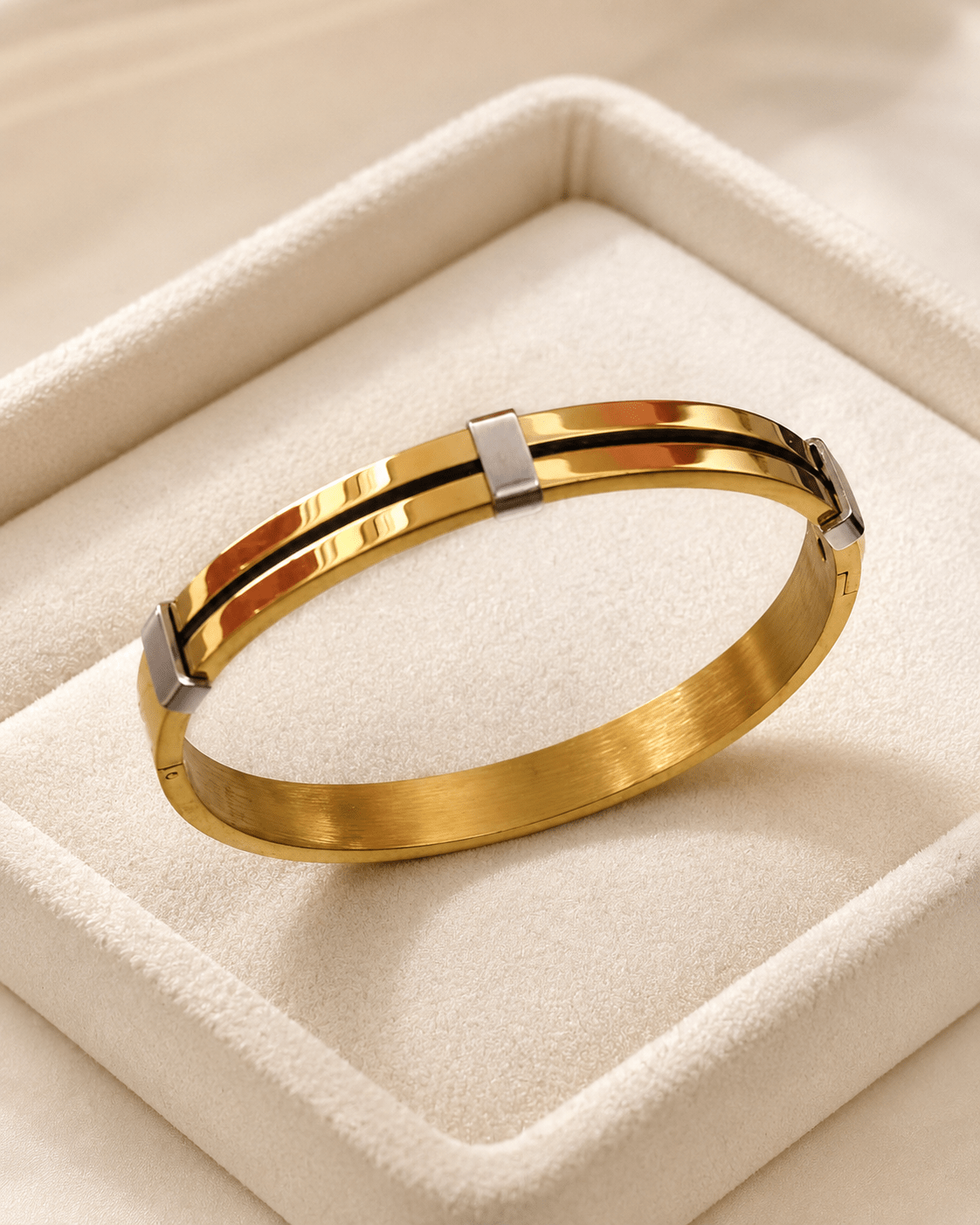AURÉLIA AMORE LUXE 6™ Gold & Silver-Tone Minimalist Demi-Fine Bracelet for Men - Soul Jewellery