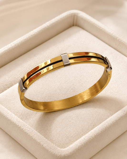 AURÉLIA AMORE LUXE 6™ Gold & Silver-Tone Minimalist Demi-Fine Bracelet for Men - Soul Jewellery