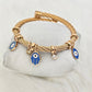 18K Rose Gold-Plated Evil Eye & Hamsa Charm Bracelet – Anti-Tarnish Stainless Steel Turkish Bangle - The Soul Jewellery