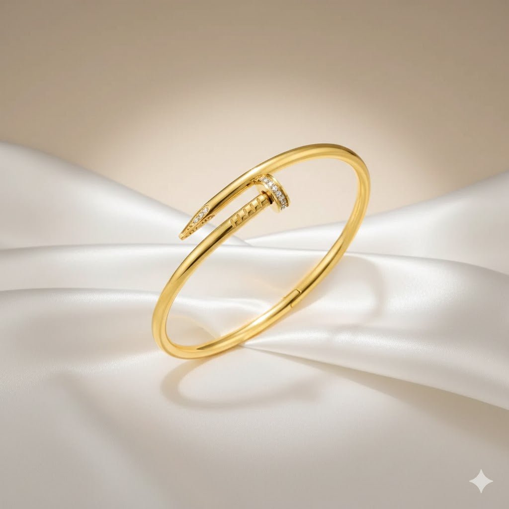 AURÉLIA AMORE LUXE 6™ Nail Radiance CZ Demi - Fine Anti - Tarnish Bracelet for Women - The Soul Jewellery
