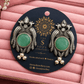 Green Stone Oxidised Peacock Earrings for Women – Vintage Pearl Drop Boho Earrings - The Soul Jewellery
