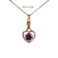 Purple Heart Anti Tarnish 18K Rose Gold Plated Stainless Steel Chain Pendant Set RGCP133 - The Soul Jewellery